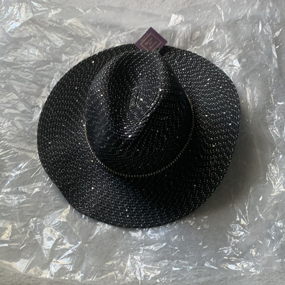 David and Young Accessories - David and Young Collection sequin/stone black Cowboy strawhat